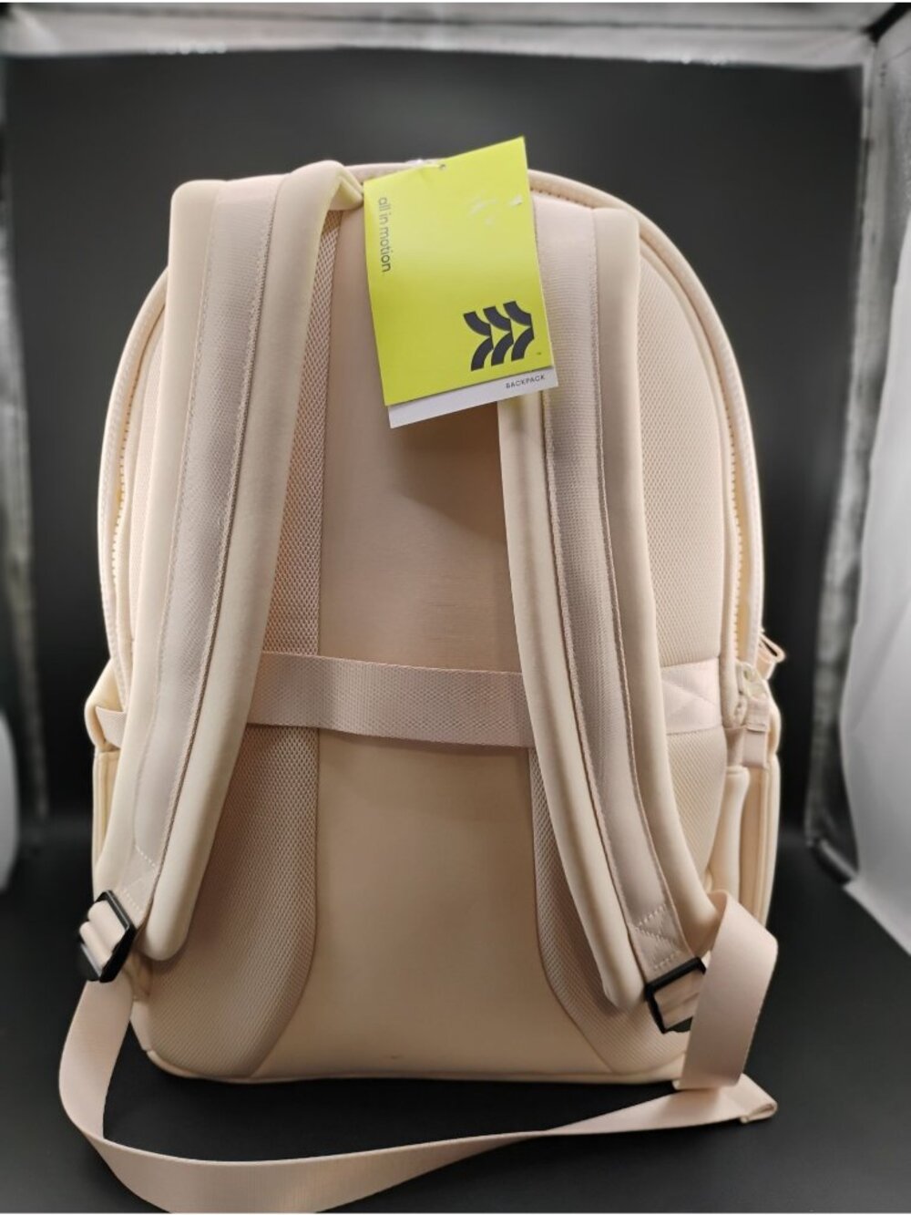 Soft Beige All In Motion Backpack W/ Multiple Compartments & Tags - Picture 3 of 10